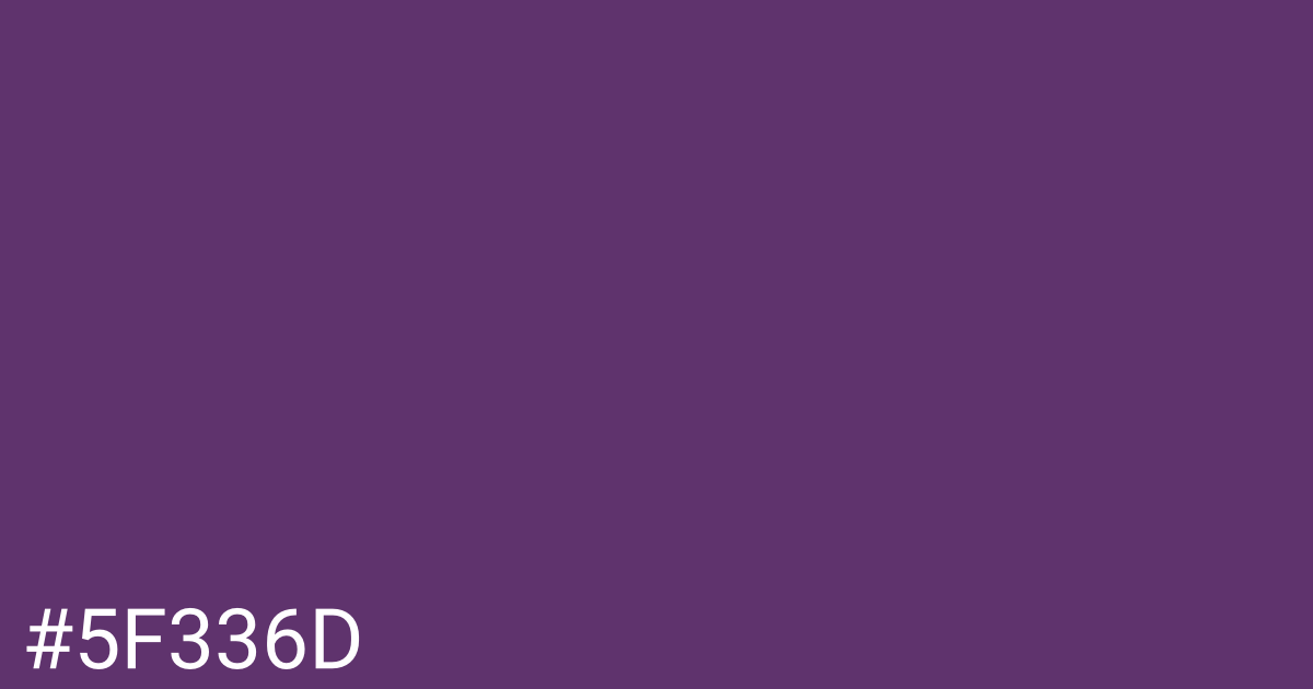 Hex color #5f336d graphic