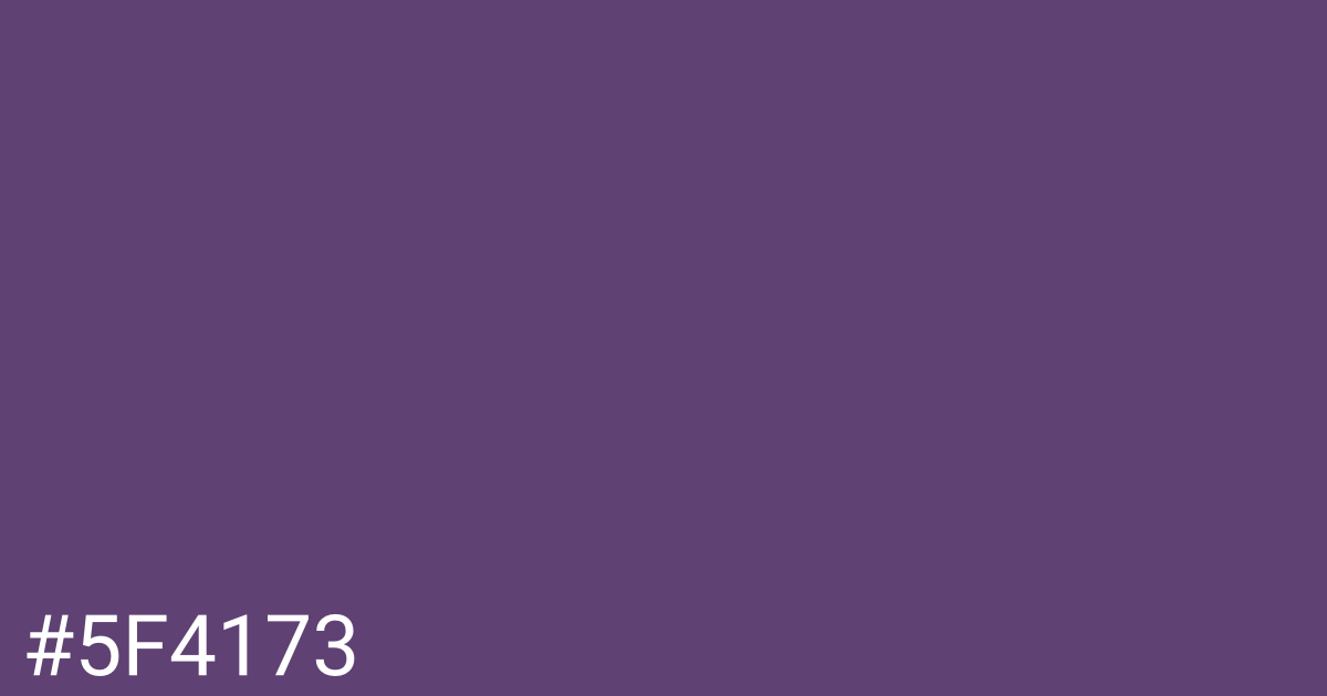 Hex color #5f4173 graphic