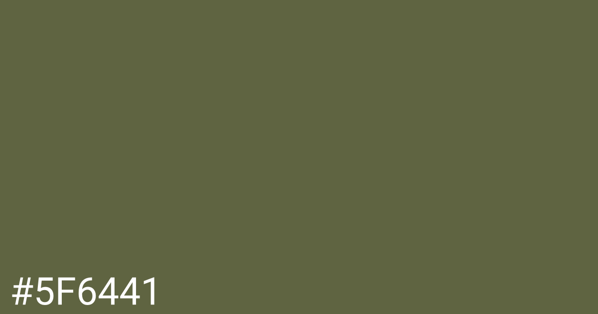 Hex color #5f6441 graphic