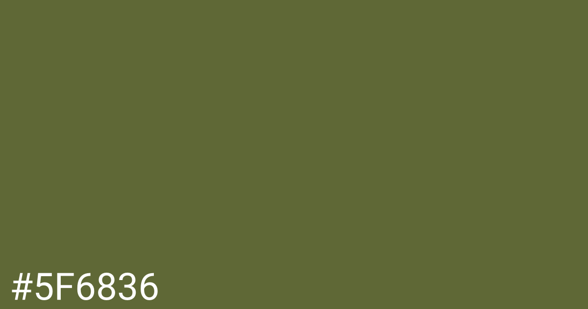 Hex color #5f6836 graphic