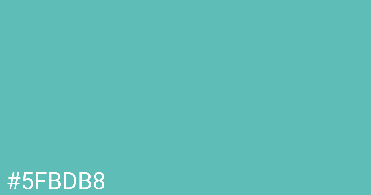 Hex color #5fbdb8 graphic