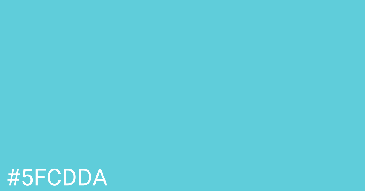 Hex color #5fcdda graphic