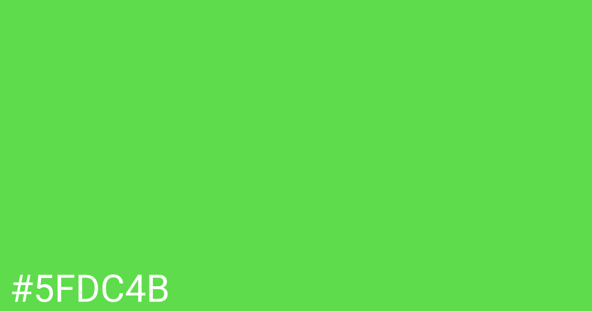 Hex color #5fdc4b graphic