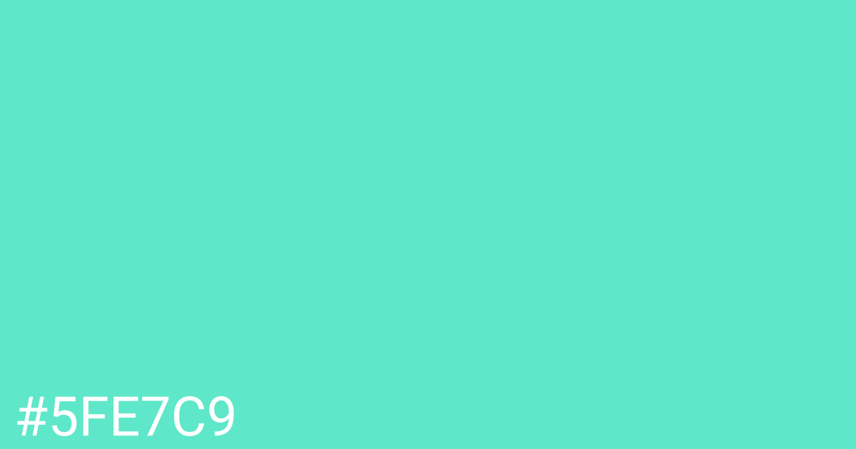 Hex color #5fe7c9 graphic