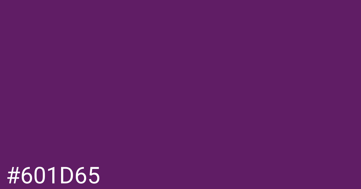 Hex color #601d65 graphic