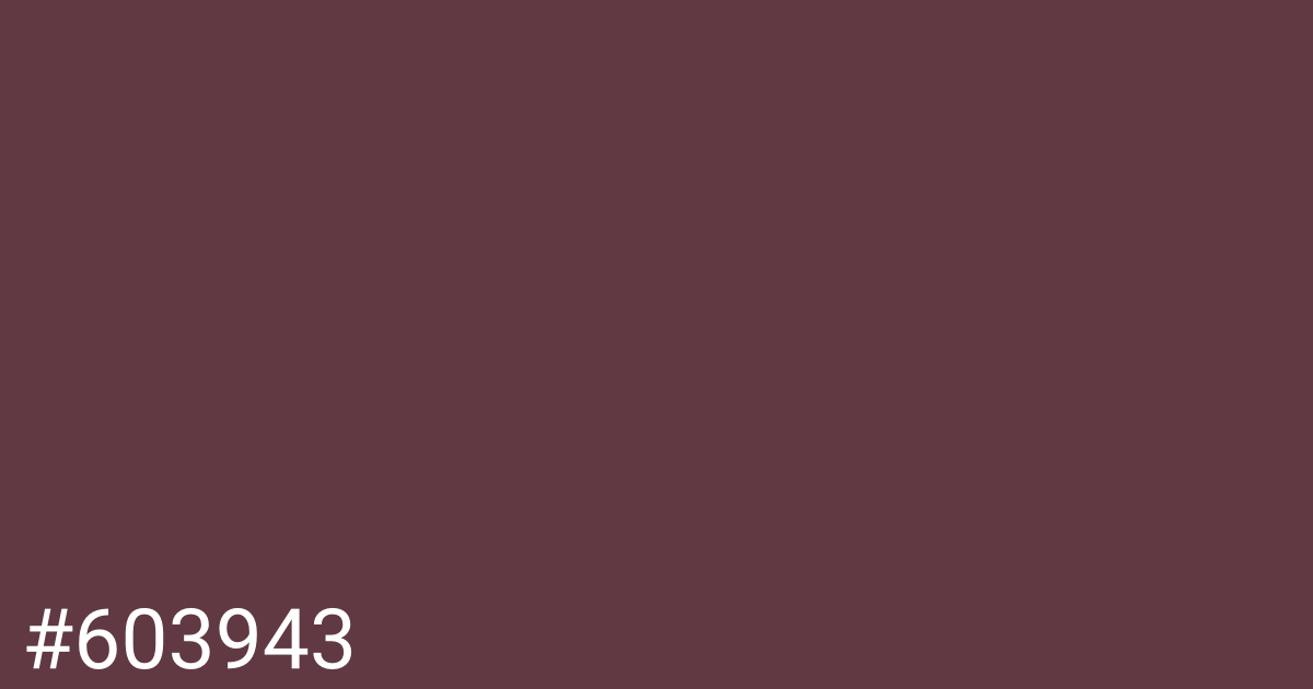 Hex color #603943 graphic