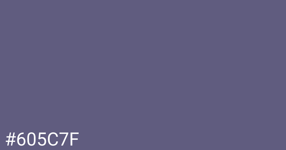 Hex color #605c7f graphic