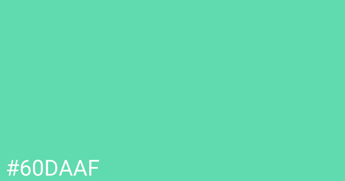 Hex color #60daaf graphic