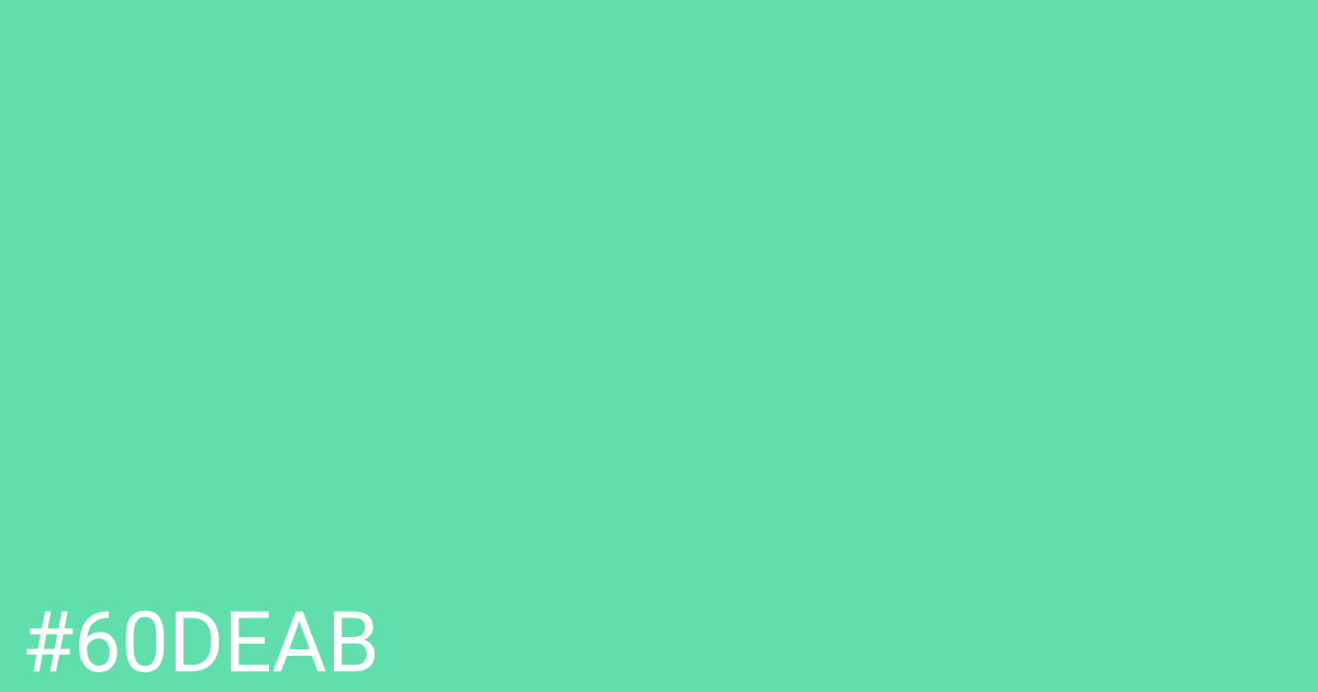 Hex color #60deab graphic