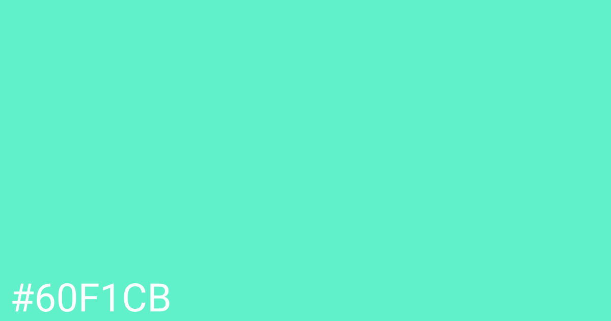 Hex color #60f1cb graphic