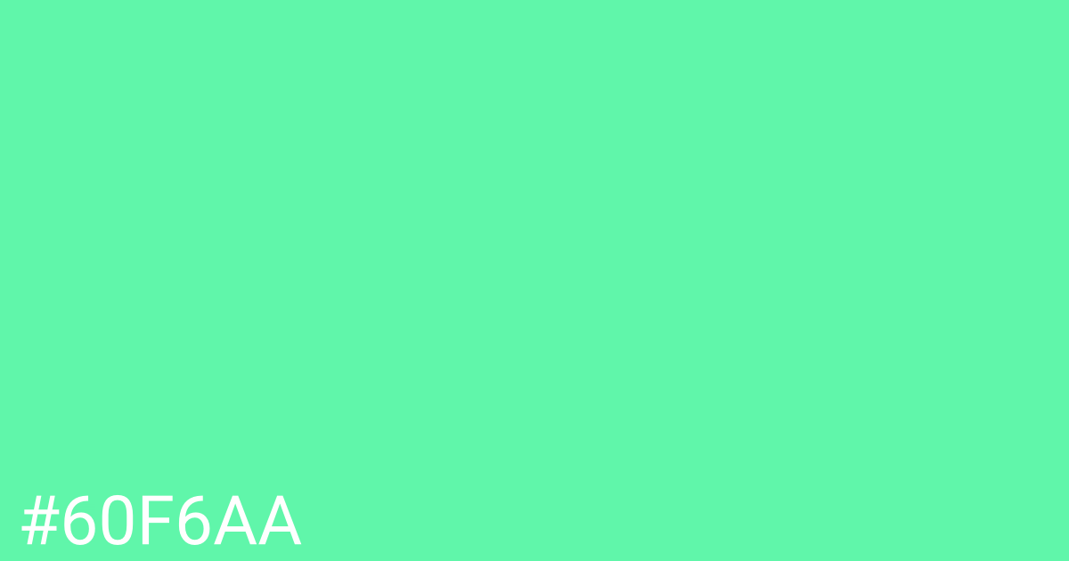 Hex color #60f6aa graphic