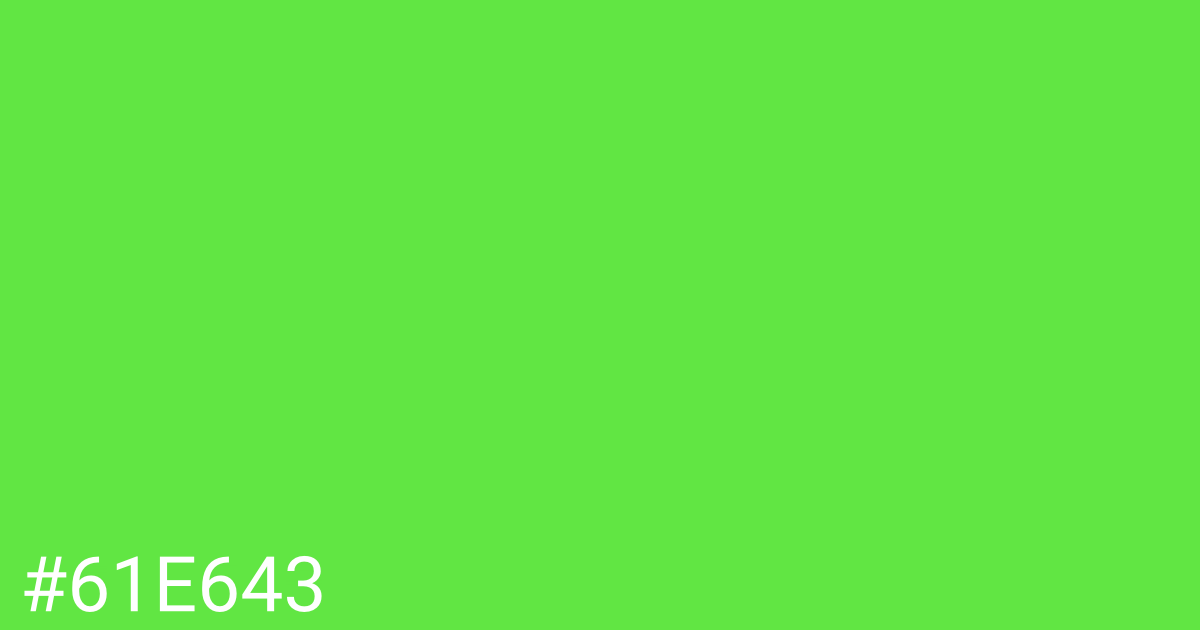 Hex color #61e643 graphic