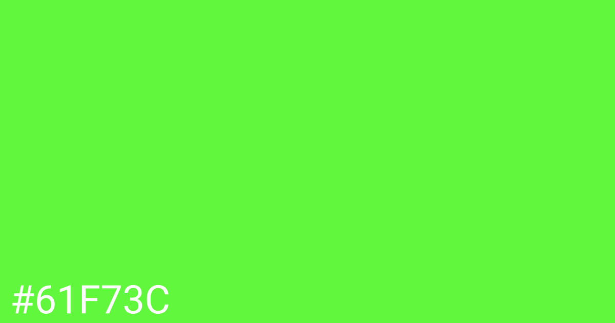 Hex color #61f73c graphic