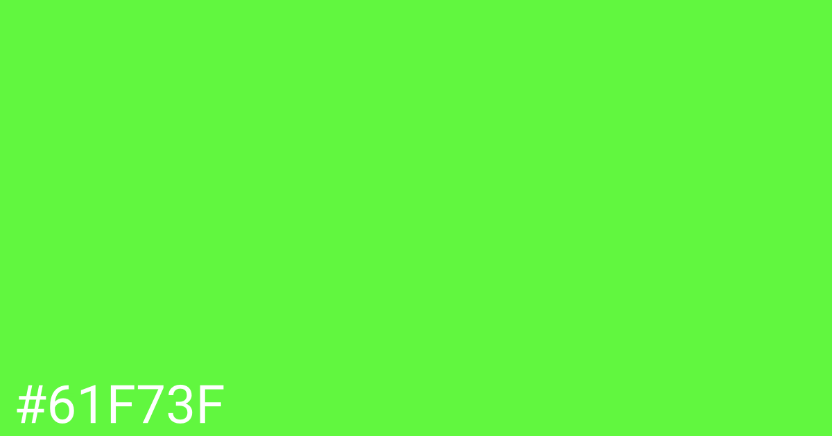 Hex color #61f73f graphic