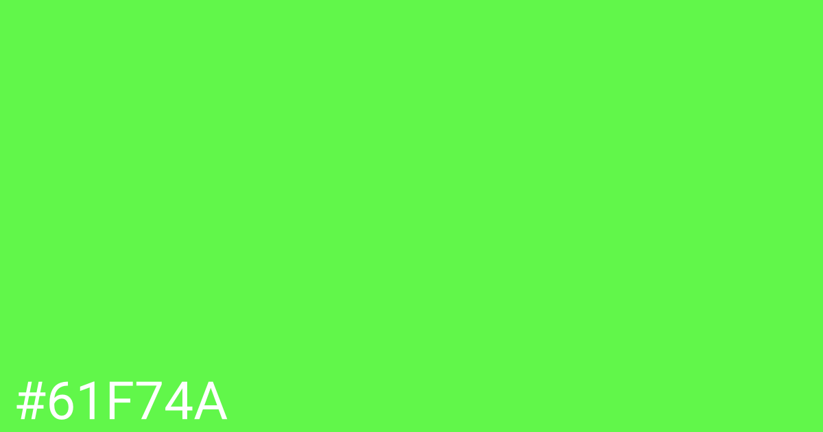 Hex color #61f74a graphic