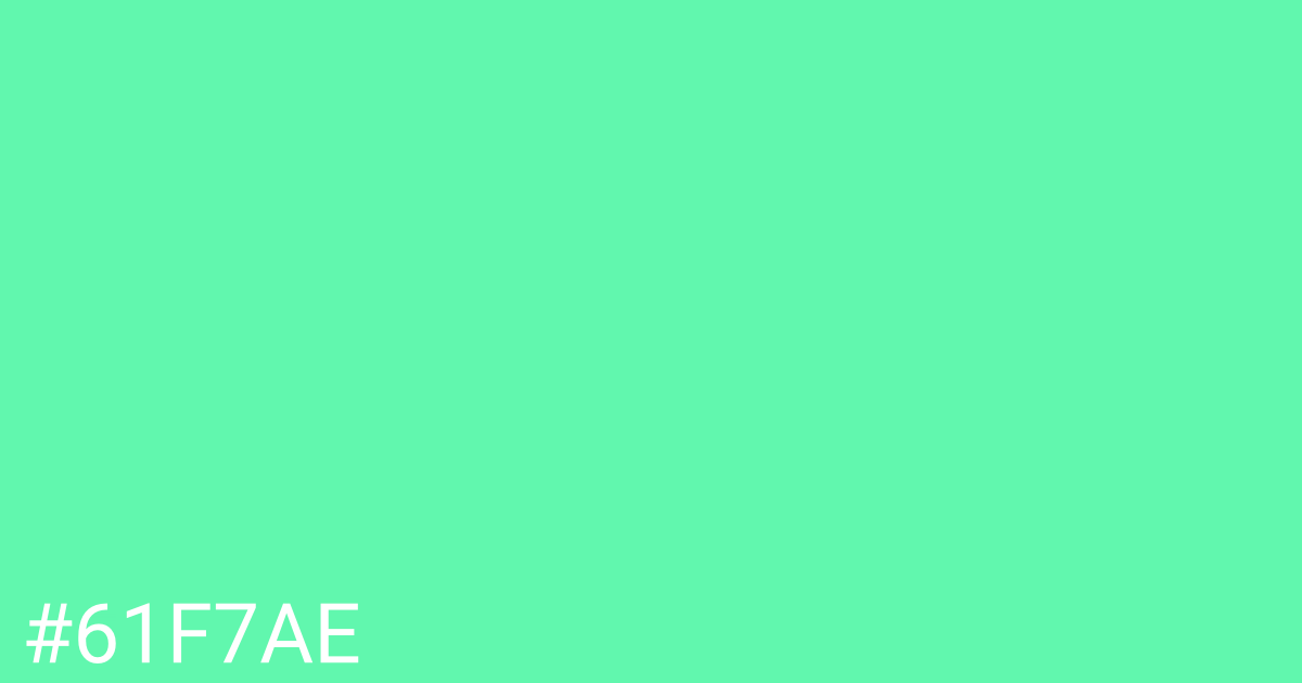 Hex color #61f7ae graphic
