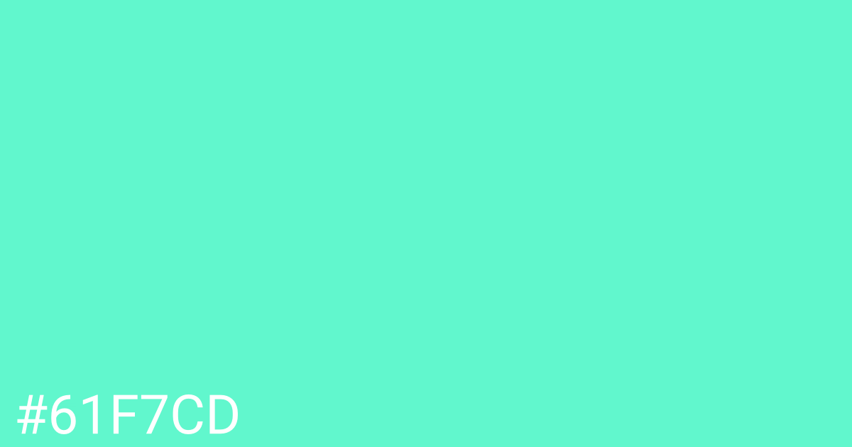 Hex color #61f7cd graphic