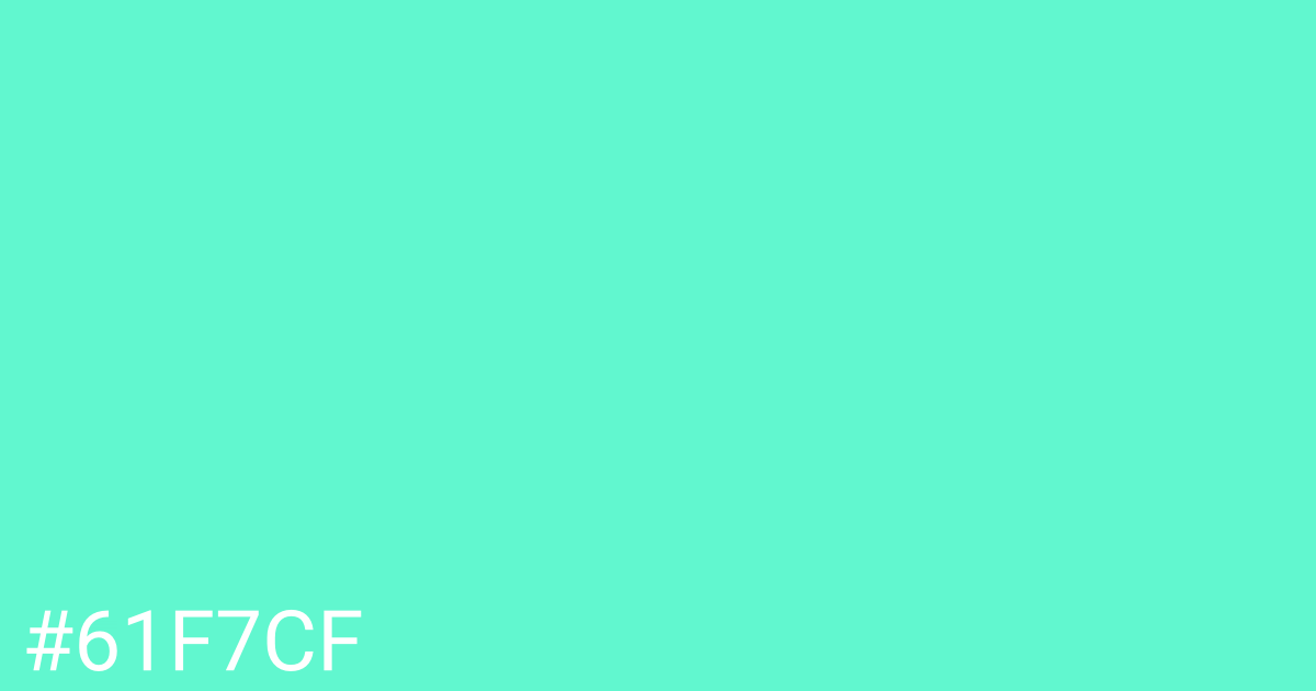 Hex color #61f7cf graphic