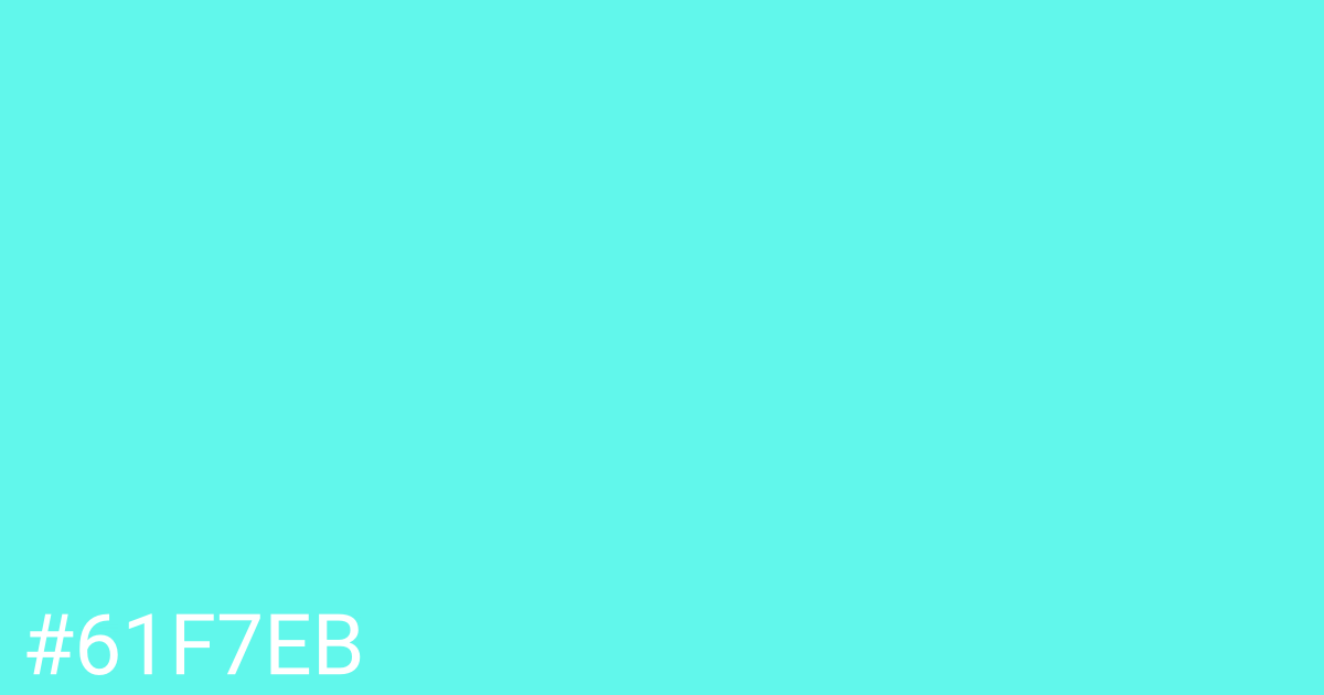 Hex color #61f7eb graphic