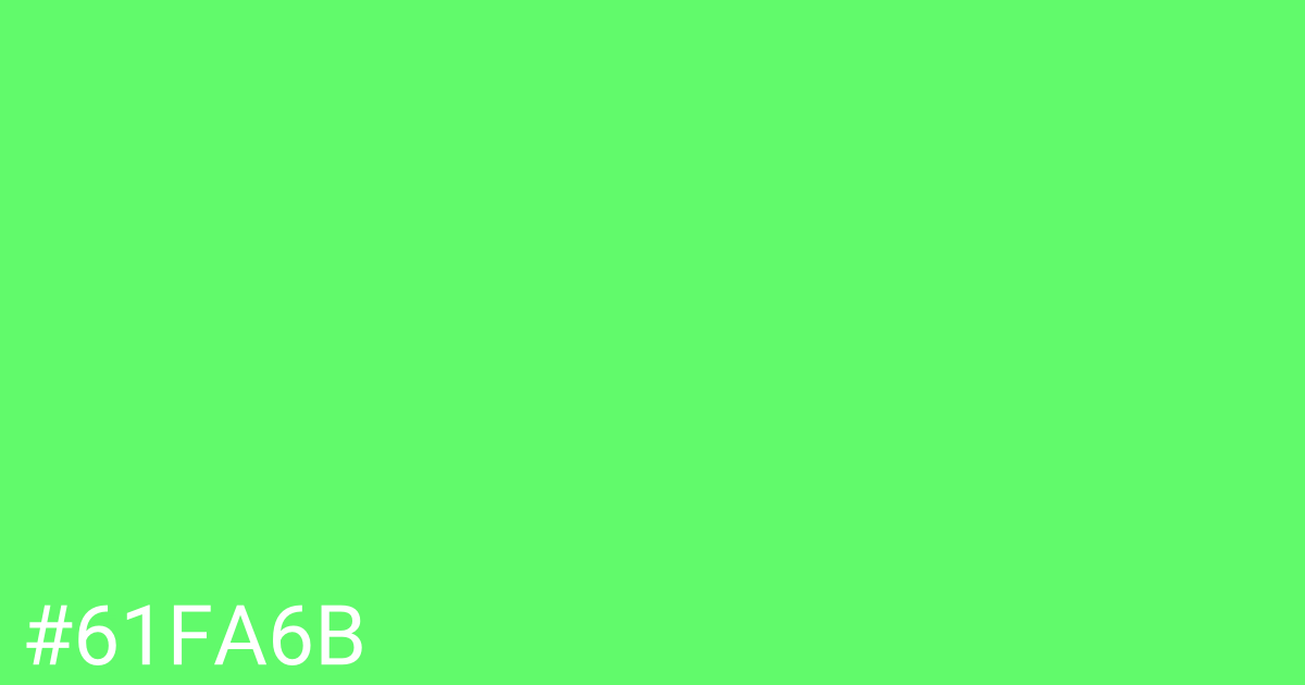 Hex color #61fa6b graphic