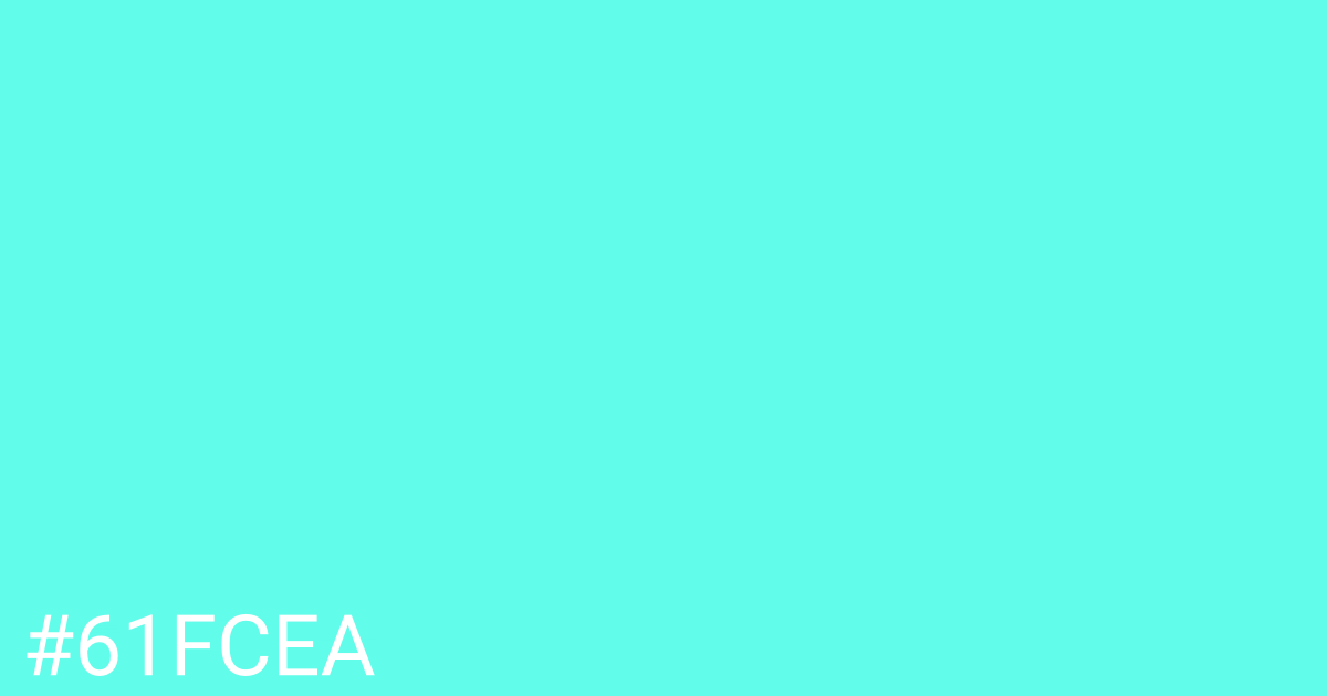 Hex color #61fcea graphic