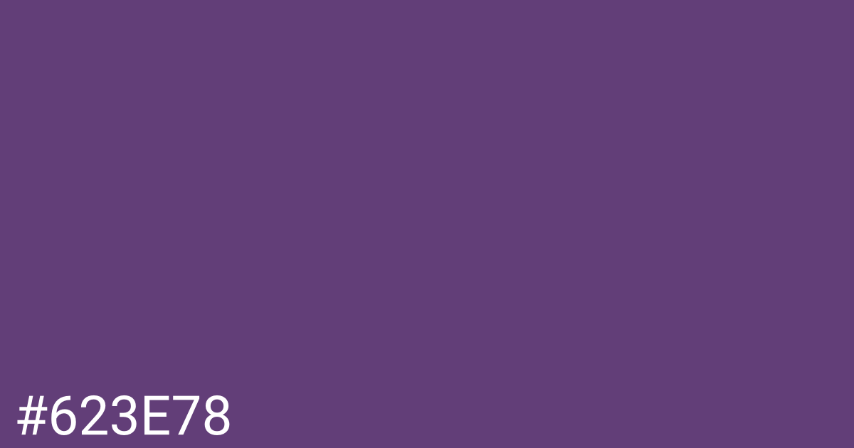 Hex color #623e78 graphic