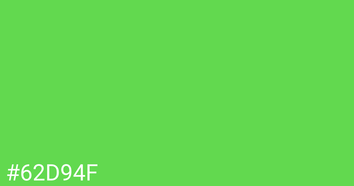 Hex color #62d94f graphic