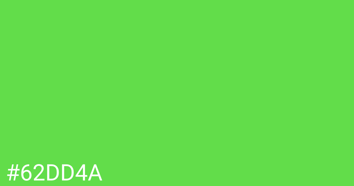 Hex color #62dd4a graphic