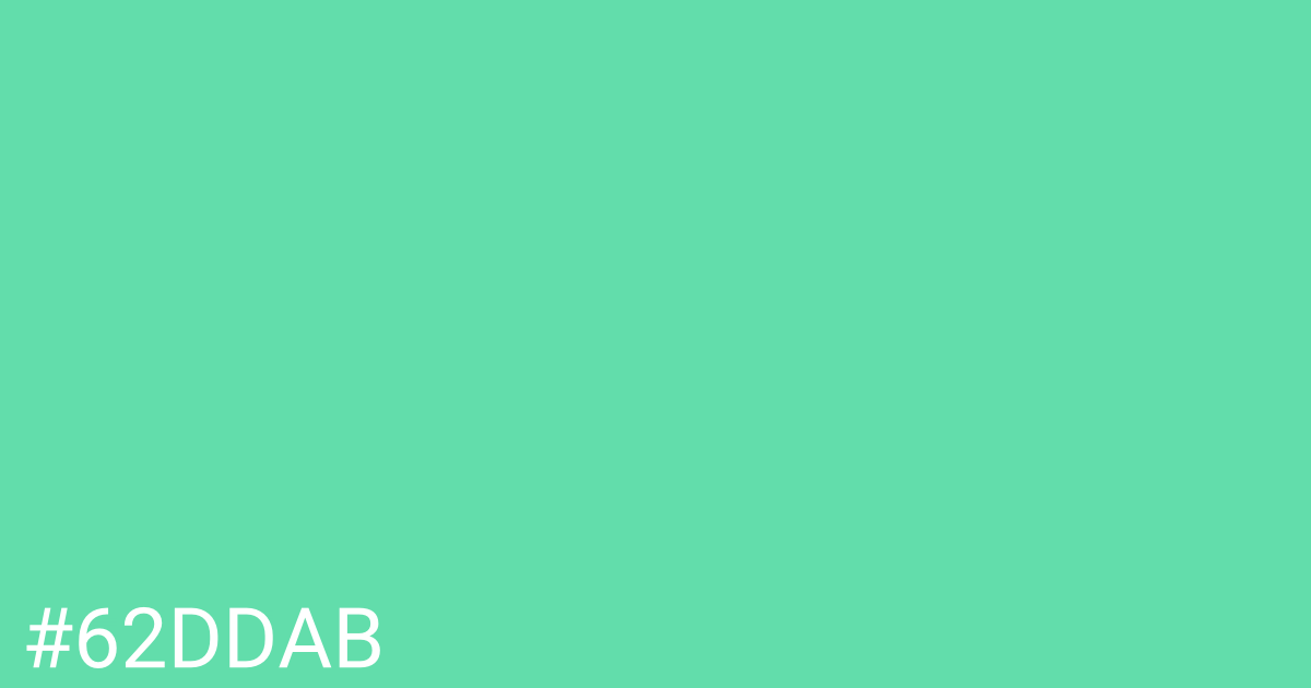 Hex color #62ddab graphic