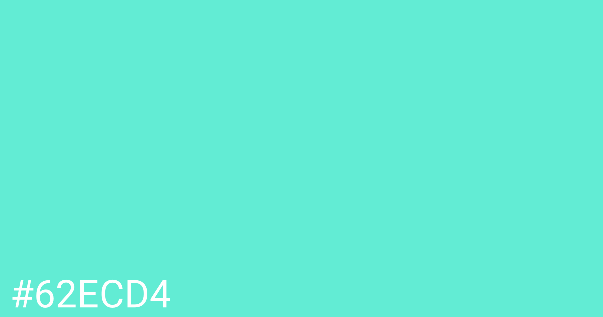 Hex color #62ecd4 graphic