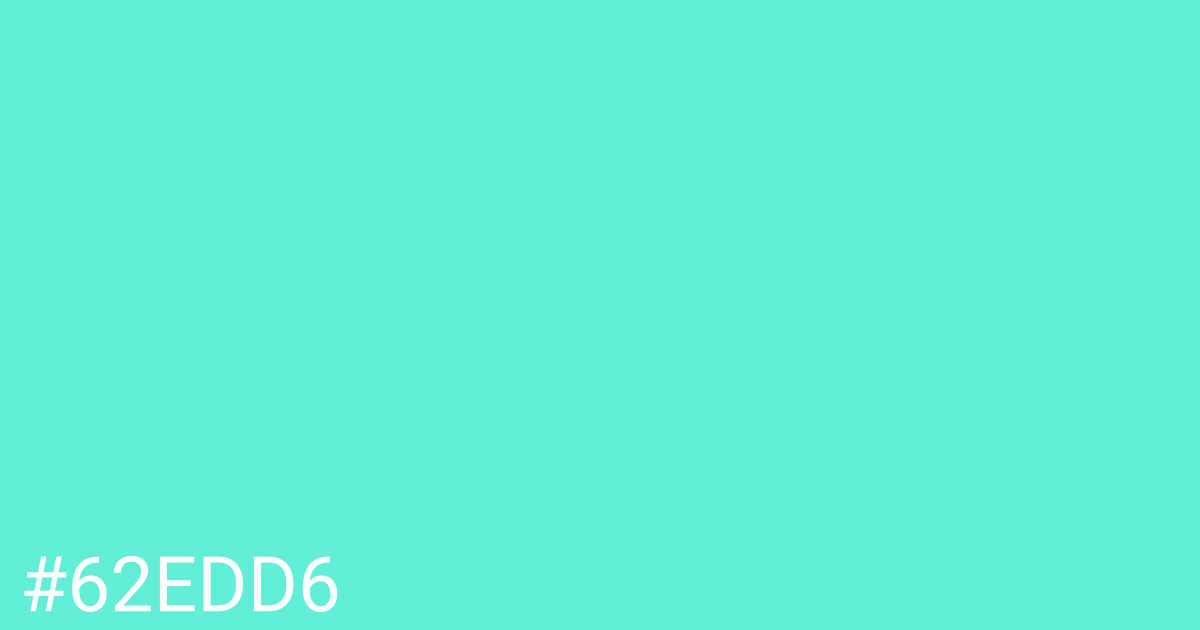 Hex color #62edd6 graphic