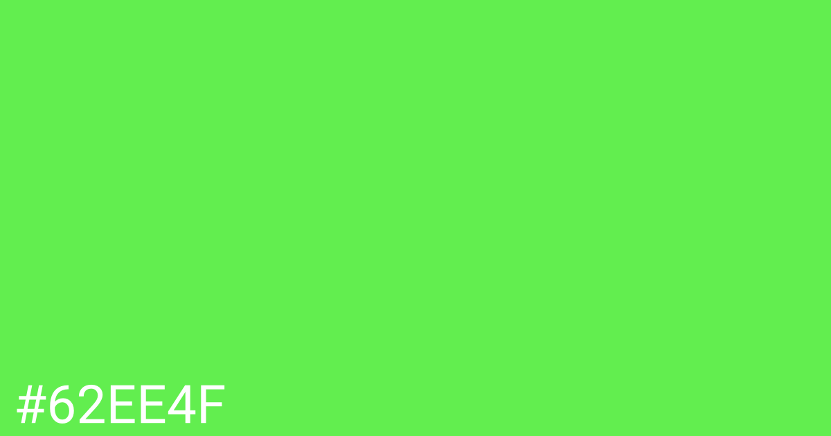 Hex color #62ee4f graphic