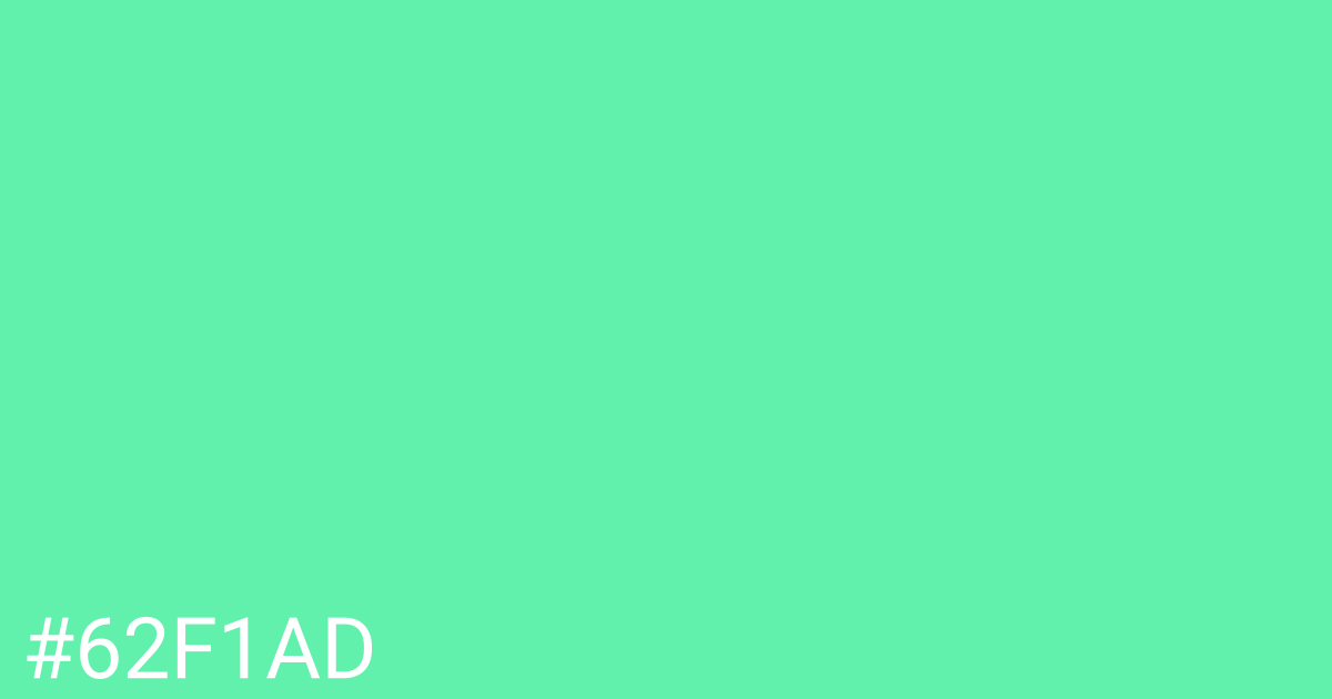Hex color #62f1ad graphic