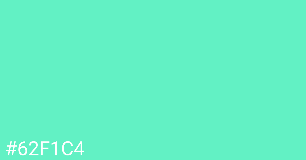 Hex color #62f1c4 graphic