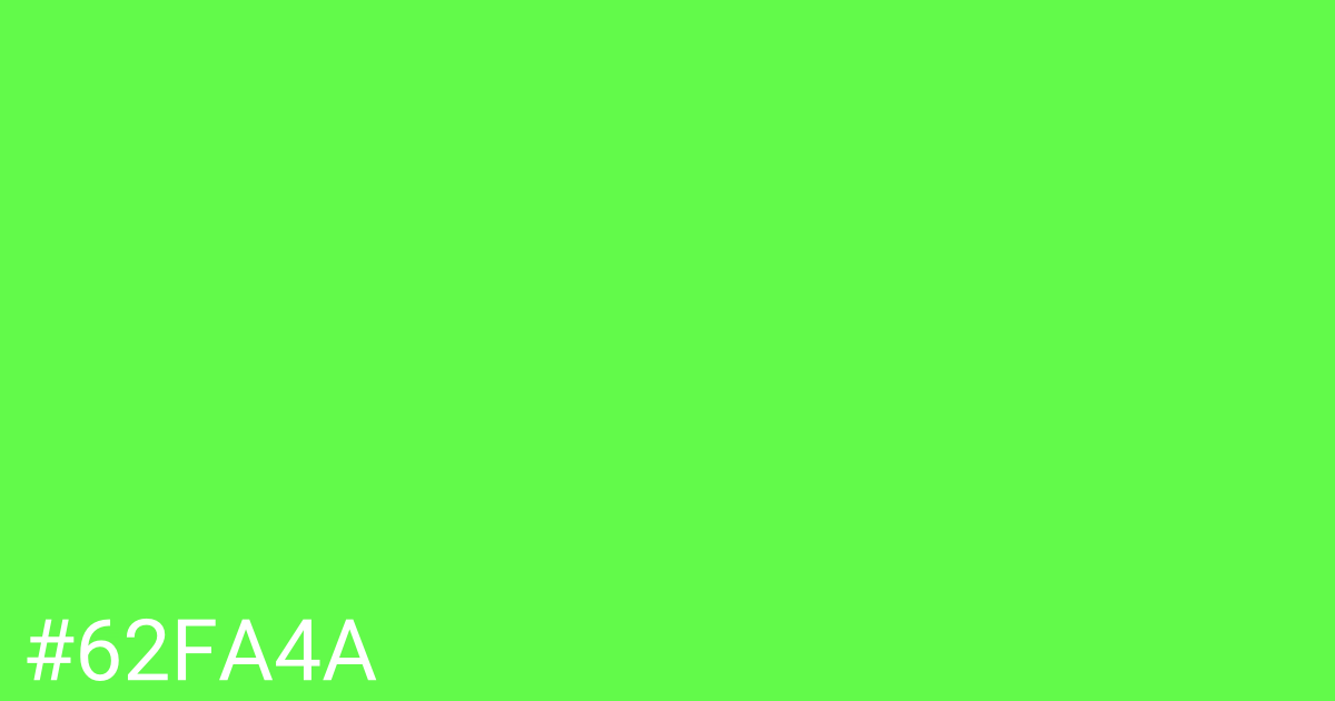 Hex color #62fa4a graphic