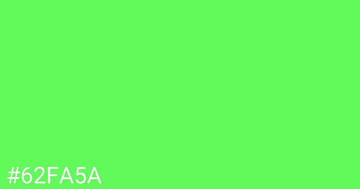 Hex color #62fa5a graphic