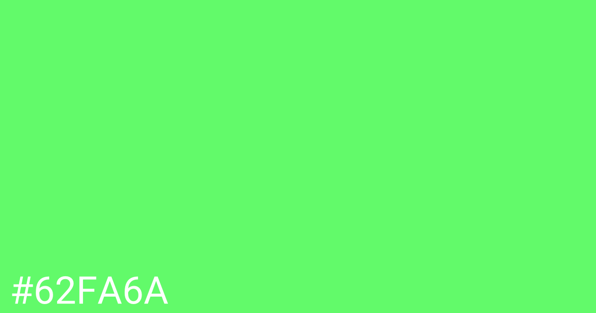 Hex color #62fa6a graphic