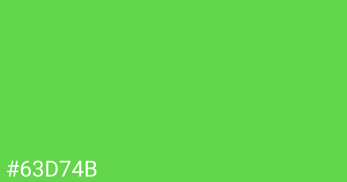 Hex color #63d74b graphic