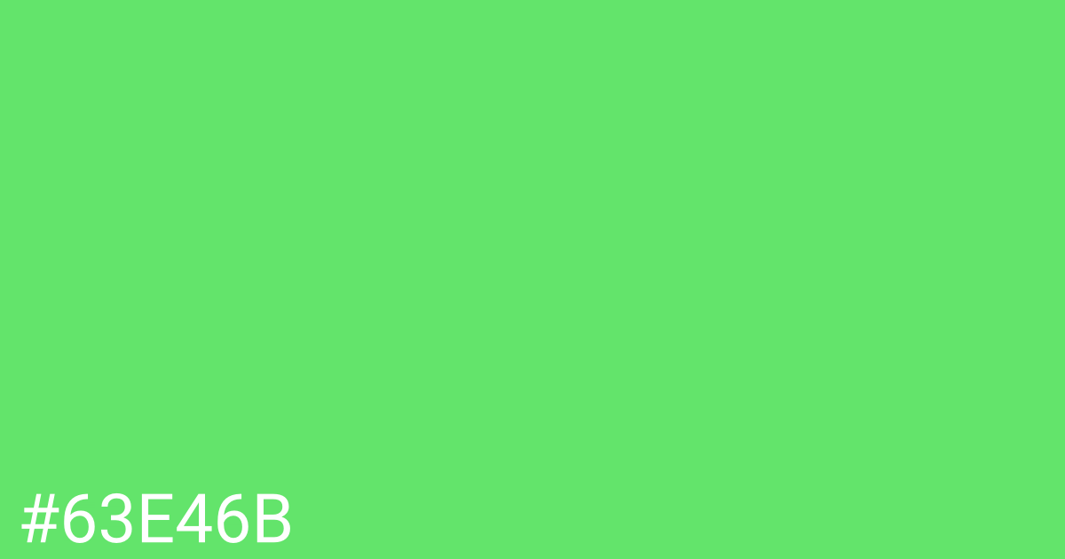 Hex color #63e46b graphic