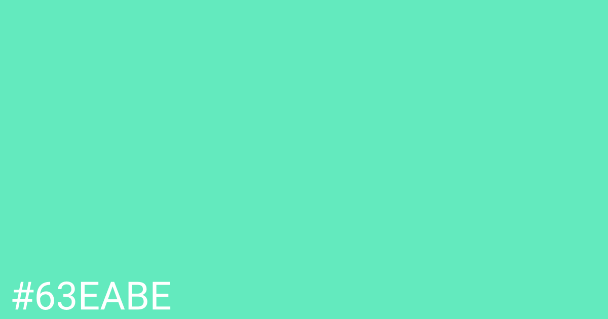 Hex color #63eabe graphic