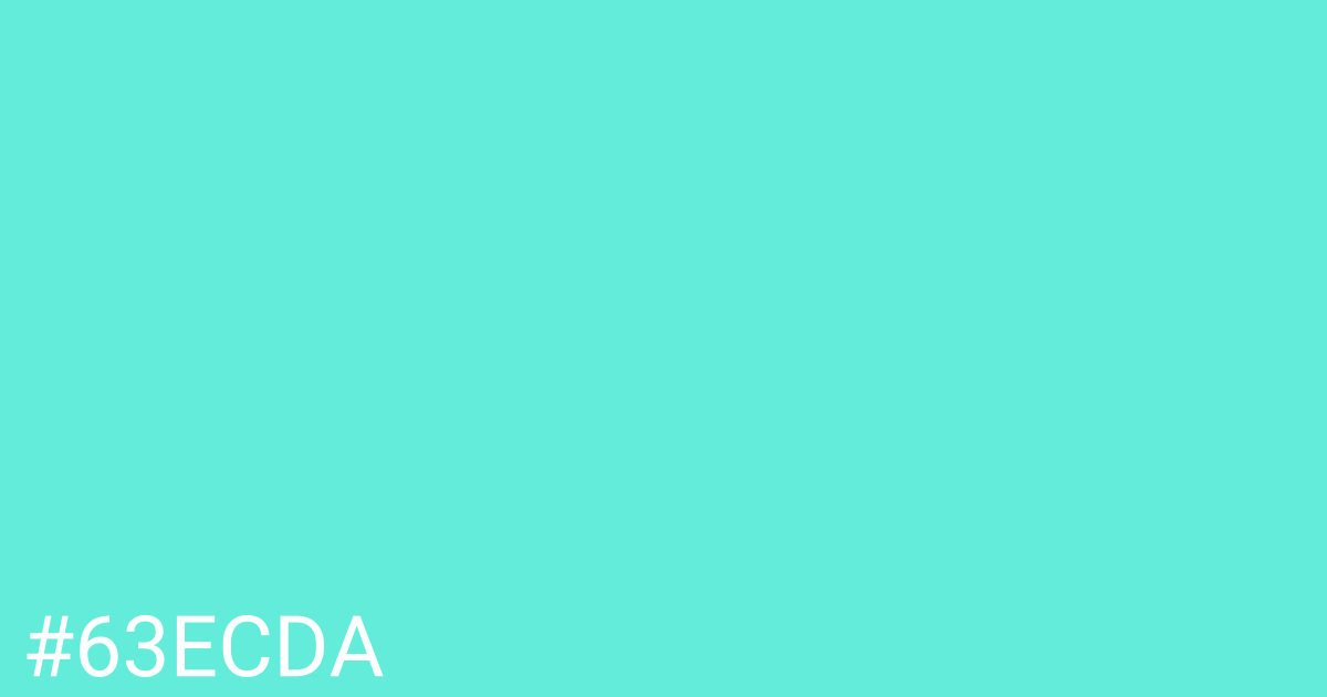 Hex color #63ecda graphic