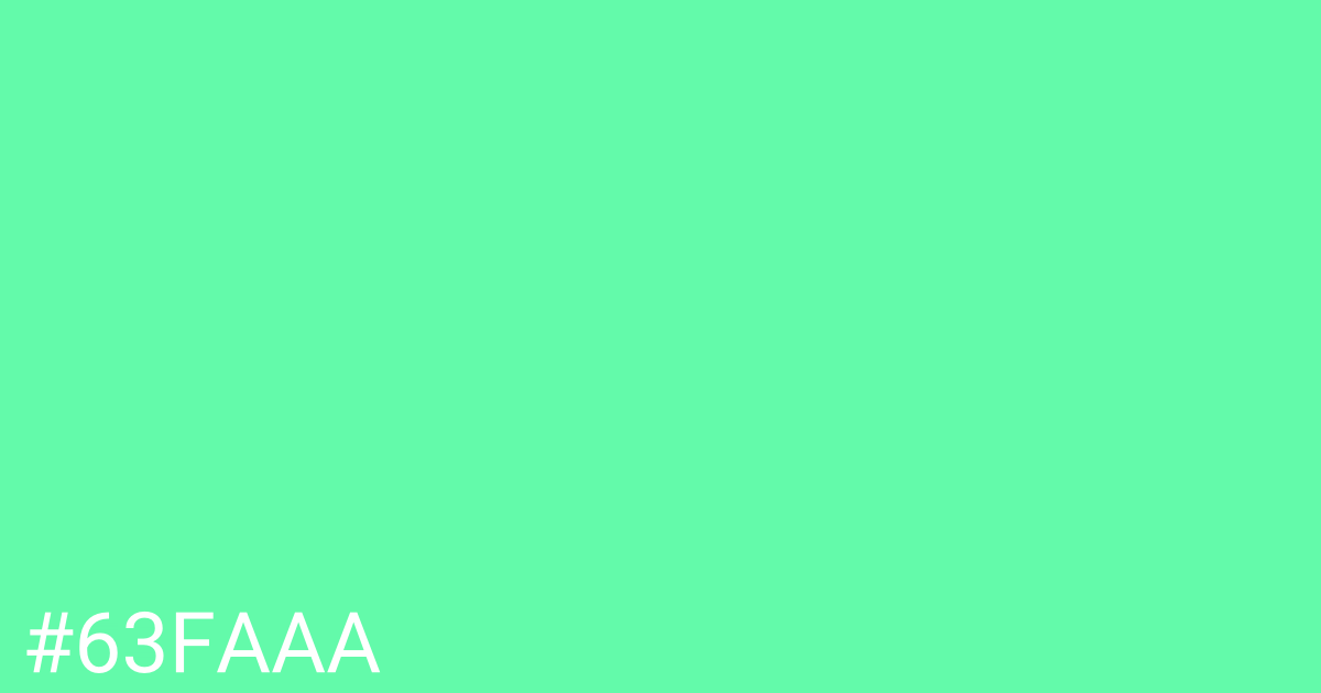 Hex color #63faaa graphic