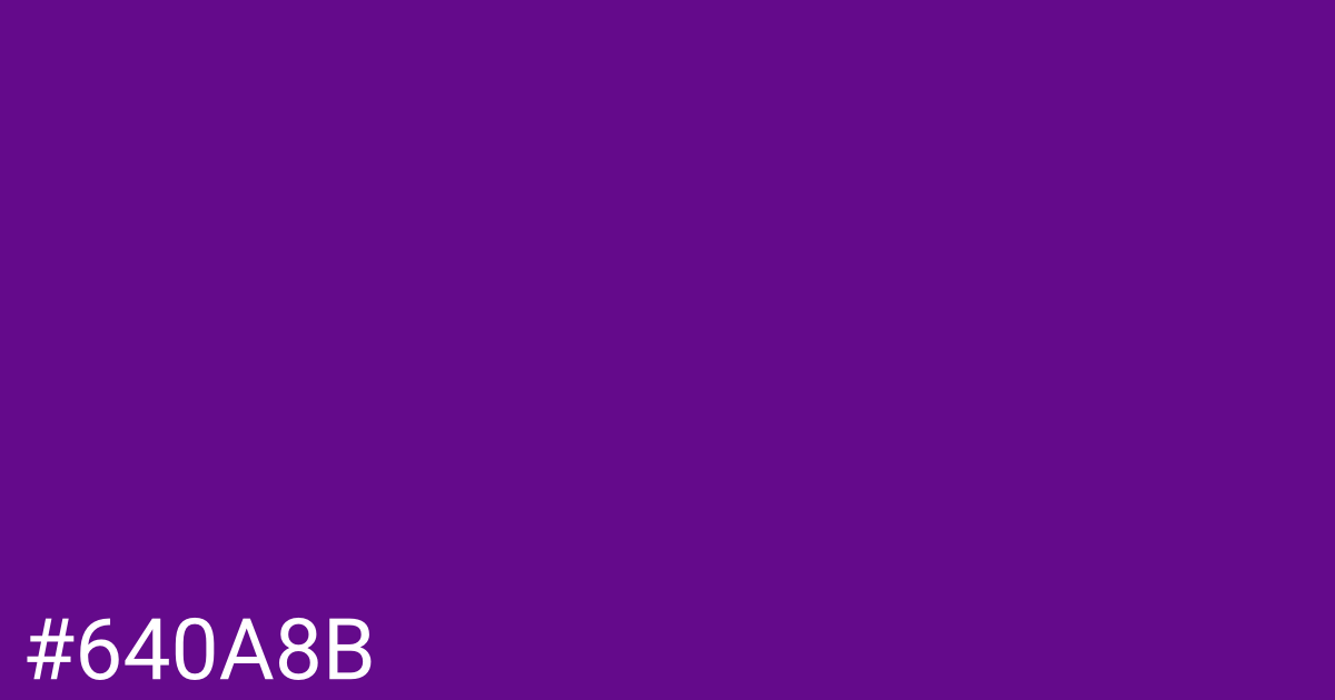 Hex color #640a8b graphic