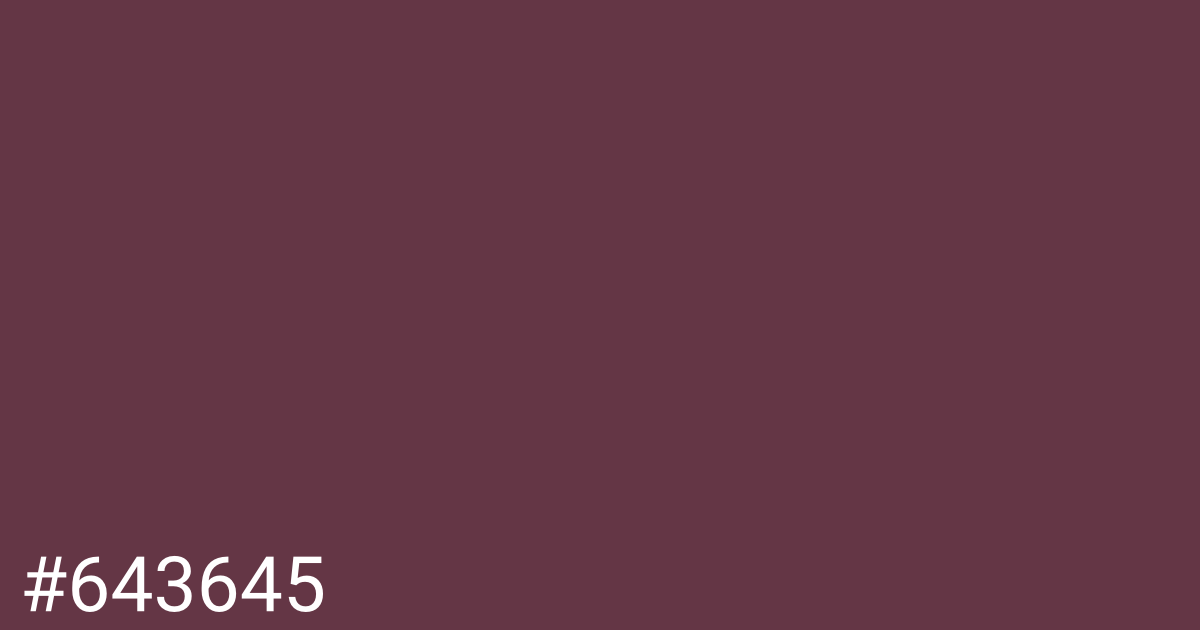 Hex color #643645 graphic