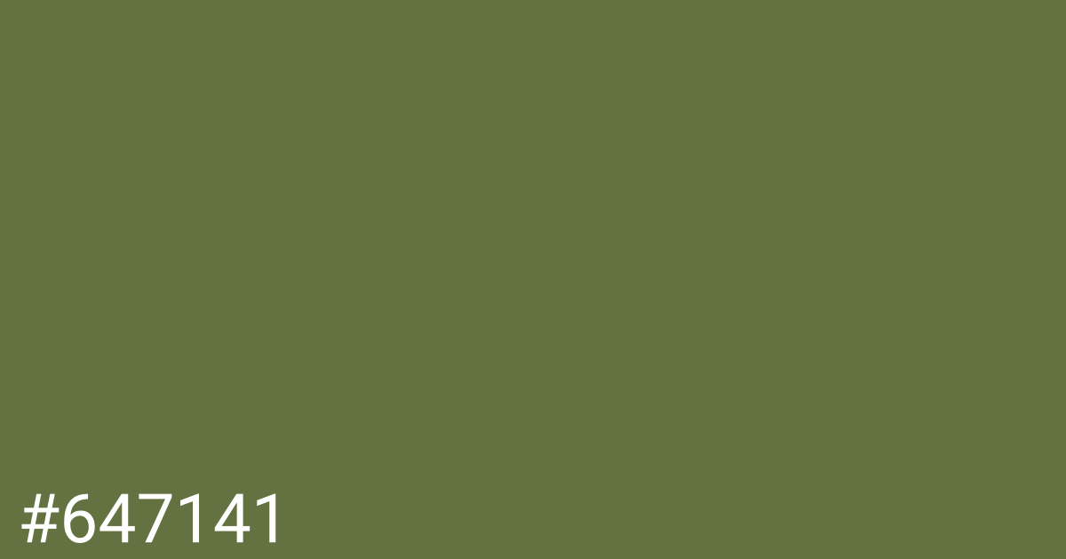 Hex color #647141 graphic