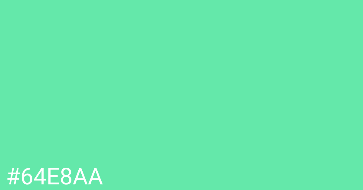 Hex color #64e8aa graphic