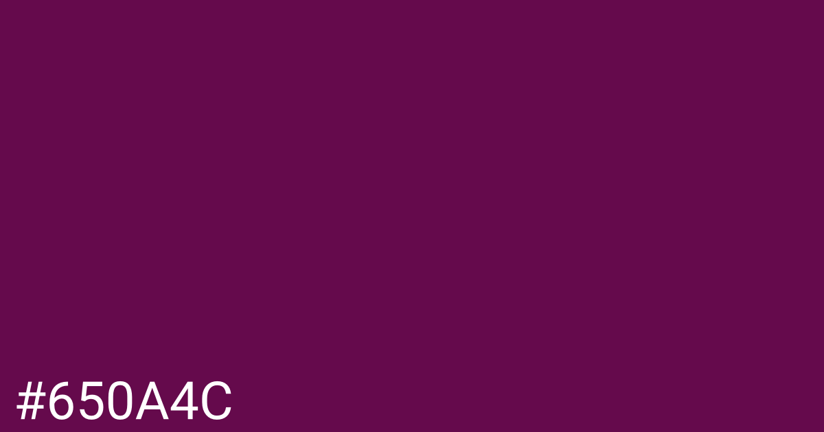 Hex color #650a4c graphic