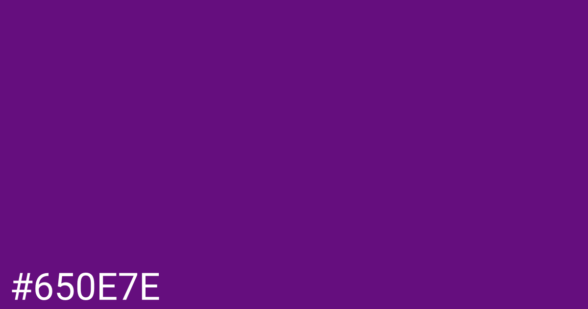 Hex color #650e7e graphic