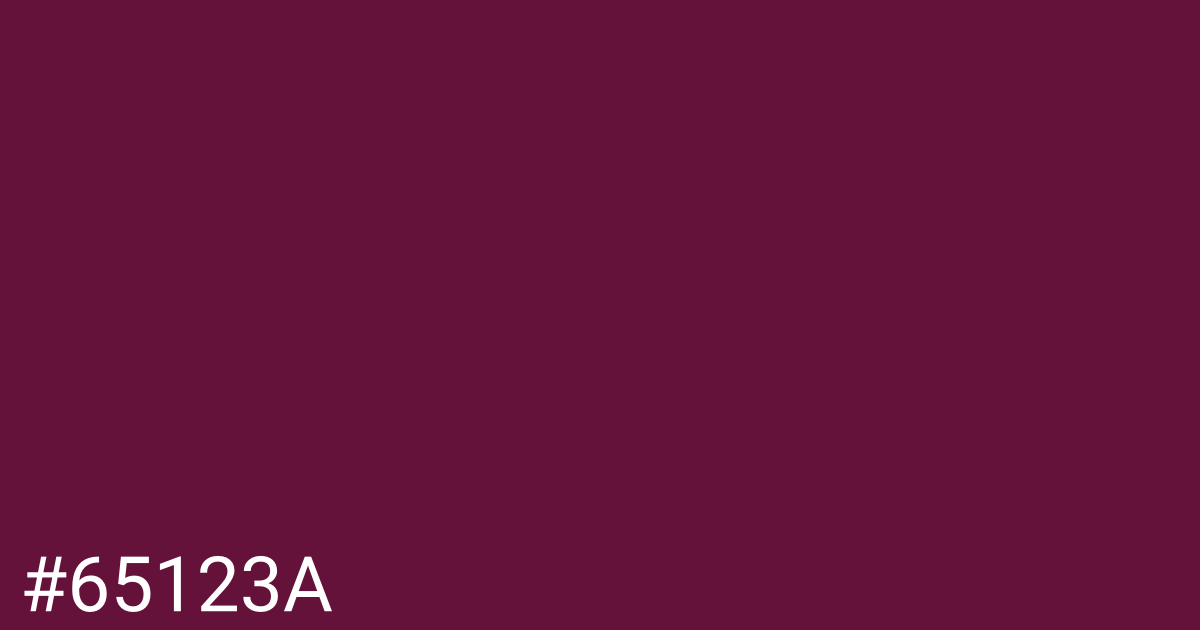 Hex color #65123a graphic