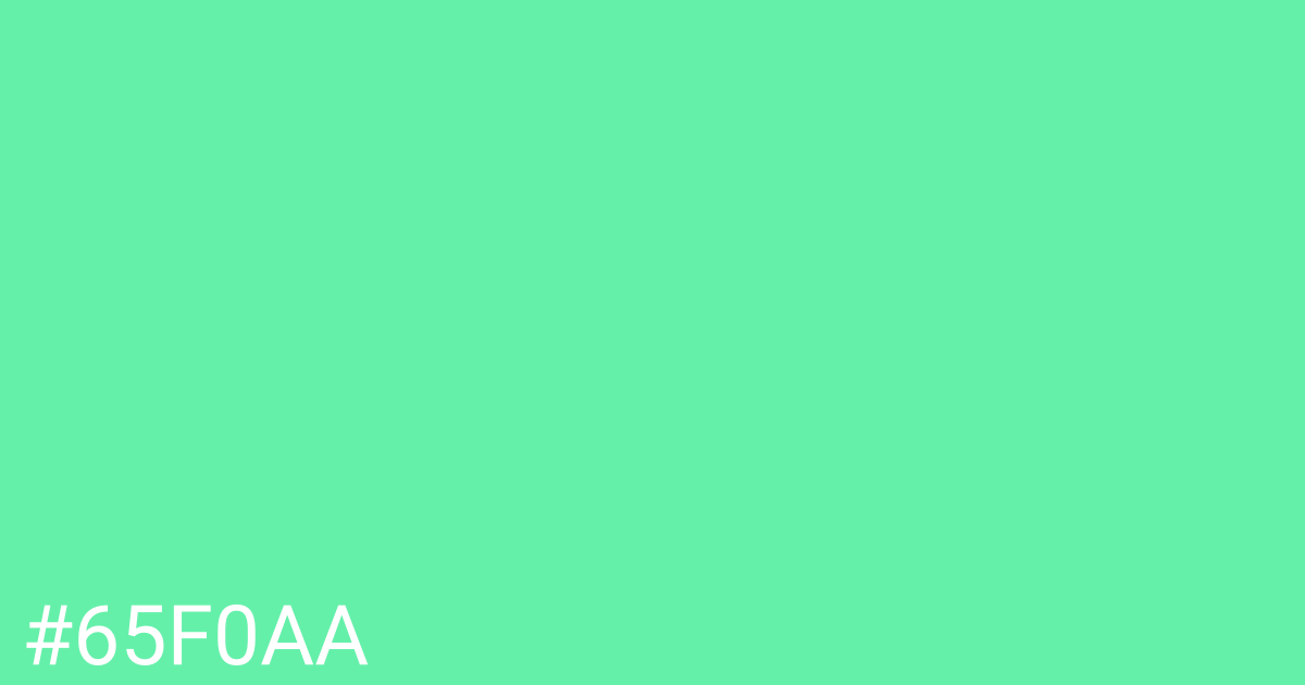 Hex color #65f0aa graphic